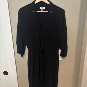 Old Navy Black Waist Tie Dress